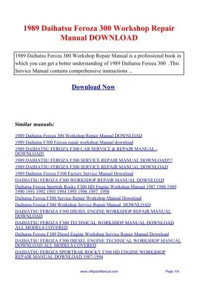 1989 daihatsu feroza 300 workshop repair manual. - Regional atlas study guide questions and answers.