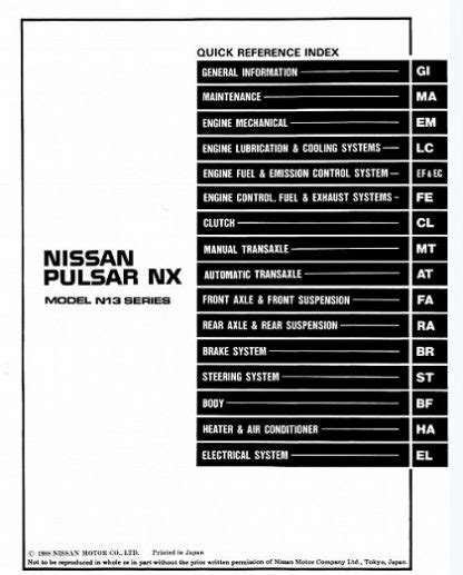 1989 nissan pulsar nx n13 service repair manual download. - Mitsubishi mmcs manual en fran ais.