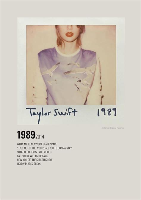 1989 taylor swift poster. Taylor Swift Poster, 1989 Poster Set, Taylor Swift Gifts, Taylor Swift Prints, Taylor Swift Digital, 1989 Taylor's Version, Spotify Poster (7) Sale Price £1.75 £ 1.75 