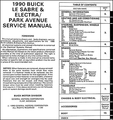 1990 buick lesabre electrapark avenue repair shop manual original. - Service manual for bosch dryer wtl5410.