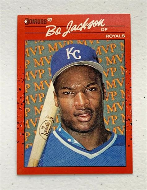 Bo Jackson #1: 1990 Donruss Aqueous Test (Baseball) $335.00 + Collection In One Click + Collection With Details + Wishlist + Collection + Wishlist; Bo Jackson #1: 1990 Wonder Bread Stars (Baseball) $2.38: $23.65: $112.57 + Collection In One Click .... 