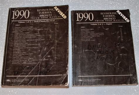 1990 ford f series bronco econoline factory shop manuals 2 volume set. - Land rover discovery service repair manual.