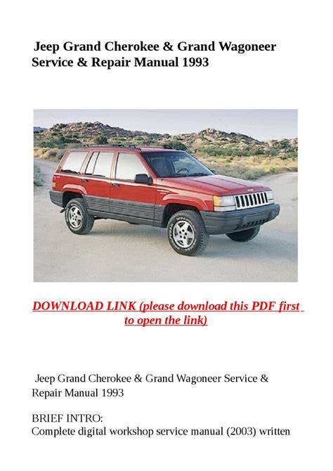 1991 jeep grand wagoneer service repair manual software. - Kioti daedong ck22 tractor service parts catalogue manual instant.