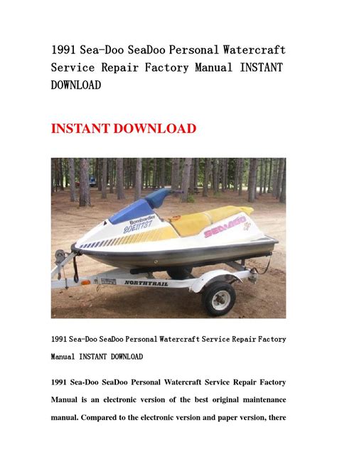 1991 sea doo seadoo personal watercraft service repair factory manual instant. - 2010 yamaha snowmobile service manual vector.