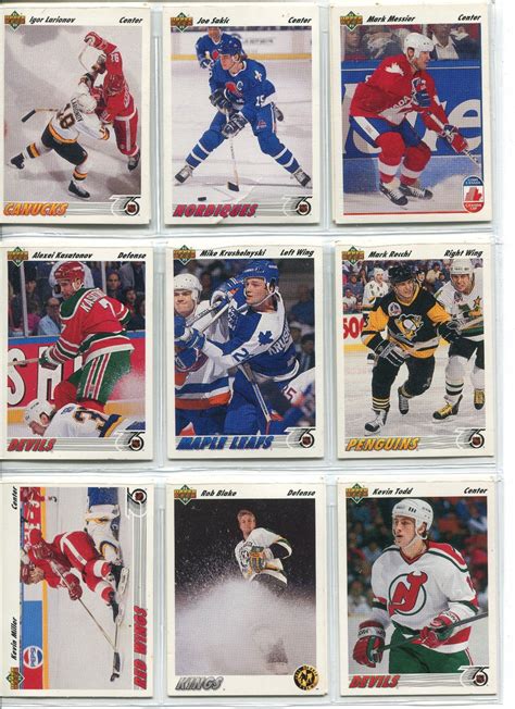 1991-92 upper deck hockey cards value. A complete checklist of the Upper Deck 1991-92 hockey trading card set with links to profiles of each player including photo. ... Hockey Cards-> Major Releases-> Upper Deck-> 1991-92. This set was released in two parts, the first being the "low numbers" 1 through 500 and the second being the "high number or extended set, numbers 501 through 700. # 