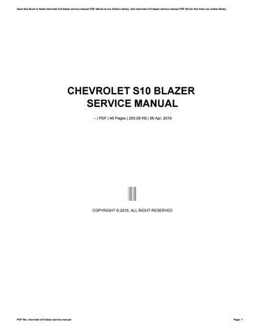 1992 s10 blazer service and repair manual. - A practical guide to information systems strategic planning.