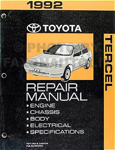 1992 toyota tercel manual de servicio de fábrica. - Ein insider-leitfaden für das sammeln von autogrammen.