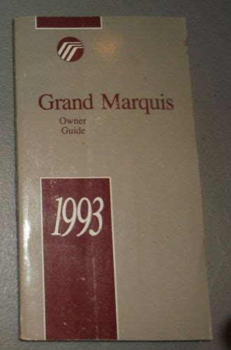 1993 mercury grand marquis owners manual. - Amapola y amapola y otras historias.