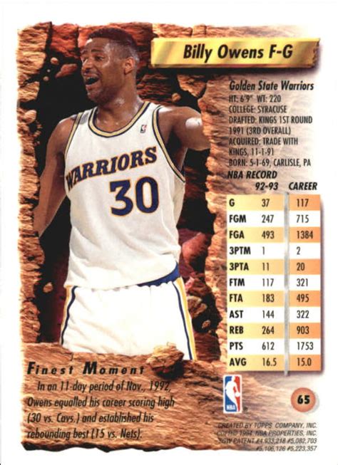 1993-94 Finest Billy Owens #65 eBay