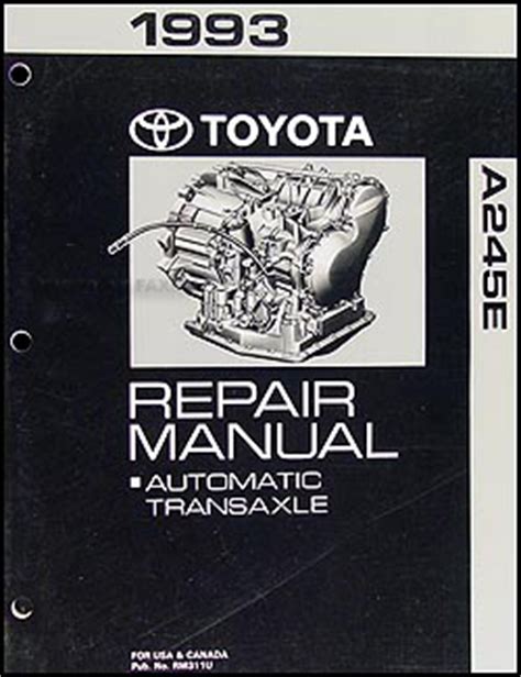 Read 1993 Toyota Corolla 4 Speed Automatic Transmission Repair Shop Manual 