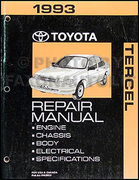 Read Online 1993 Toyota Tercel Service Shop Repair Manual Set Oem Service Manualelectrical Wiring Diagrams Manual And The Technical Service Bulletins Manual 