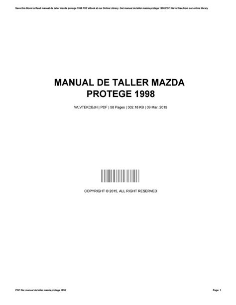 1994 1998 mazda protege taller manual de servicio de reparación 150. - Zeg mij waar de bloemen zijn.