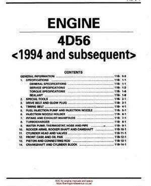 1994 and subsequent mitsubishi engine 4d56 service manual. - Kohler k series model k181 8hp engine workshop manual.