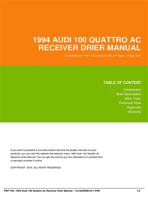 1994 audi 100 ac receiver drier manual. - Kenmore 600 series washer repair manual.