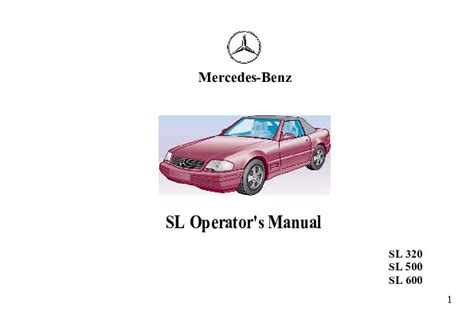 1994 mercedes benz sl320 sl500 sl600 r129 owners manual. - The hitch hikers guide to lca.