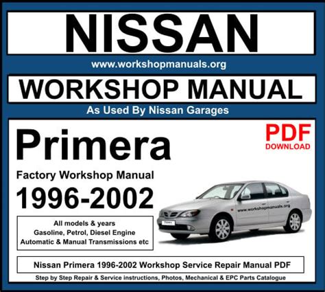 1995 2002 nissan primera workshop repair service manual en de es fr best download. - Religión y magia en tupe, yauyos..