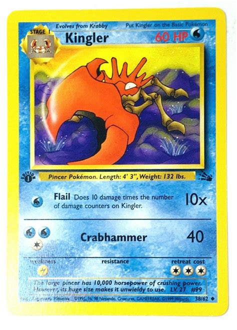 (x5) Scarlet & Violet 151 Krabby 098/165 + Kingler 099/165 Pokemon Card NM/MINT $0.64. Sold - 6 months ago. Comparable. Sold. Kingler 099/165 NM / M - 151 Scarlet Violet Pokemon Card MISPRINT GOLD COLORING $17.40. Sold - 6 months ago. Comparable. ... How to Look Up Pokemon Card Values.