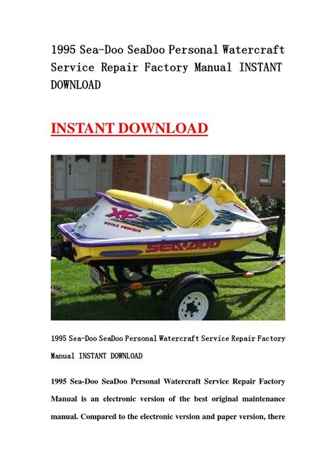 1995 seadoo sea doo personal watercraft service repair workshop manual. - Free manual for ge phone 25942.