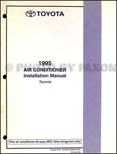 1995 toyota tacoma manual air conditioner. - Freelander 2 hse manuale del proprietario.