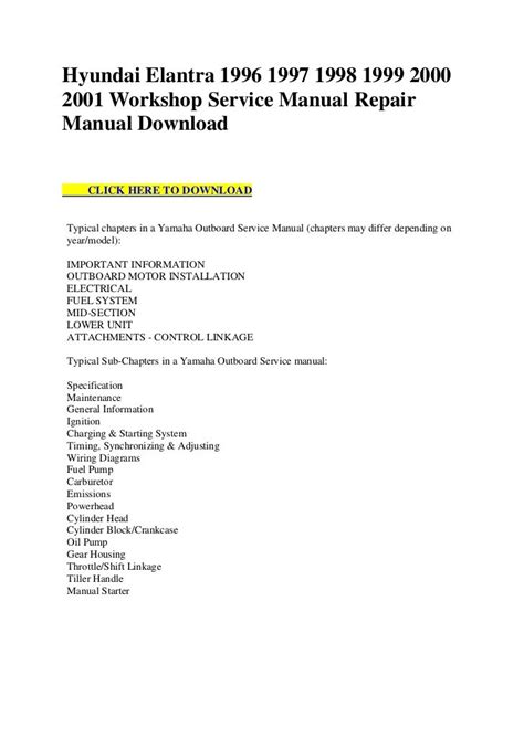 1996 1997 1998 1999 2000 2001 hyundai elantra repair manual. - Chevrolet truck shop manual 1948 a 1951 modelos incluye suplemento 1952.
