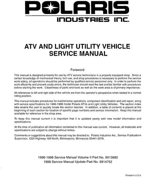 1996 1998 polaris atv light utility service repair manual. - Ford explorer eddie bauer owners manual 1994.