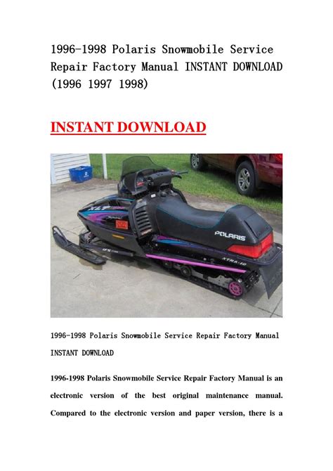 1996 1998 polaris snowmobile service repair manual 96 97 98. - Zur produktion und reproduktion einer nationalität.