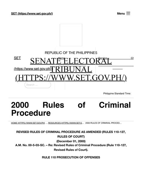 1996 SET Rules Senate Electoral Tribunal