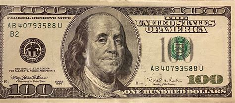 . 1996 hundred dollar bill