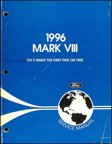 1996 lincoln mark viii owners manual. - Manual de piezas del motor kubota d850 en línea.