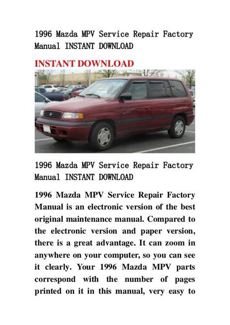 1996 mazda mpv factory service manual. - The official dvsa guide to learning to ride kindle edition.