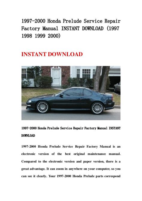 1997 2000 honda prelude service manual instant. - Woods l59 belly mower manual for kubota.