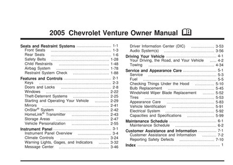 1997 2005 chevrolet venture owners manual. - Sony bdps185 blu ray player manual.