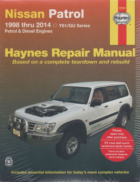 1997 2005 nissan patrol gu patrol gr model y61 series petrol diesel workshop repair service manual best download. - Mechanics of materials 8th edition solutions manual.