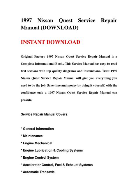 1997 nissan quest service repair manual download. - Fundamentos de la direccion de proyectos.
