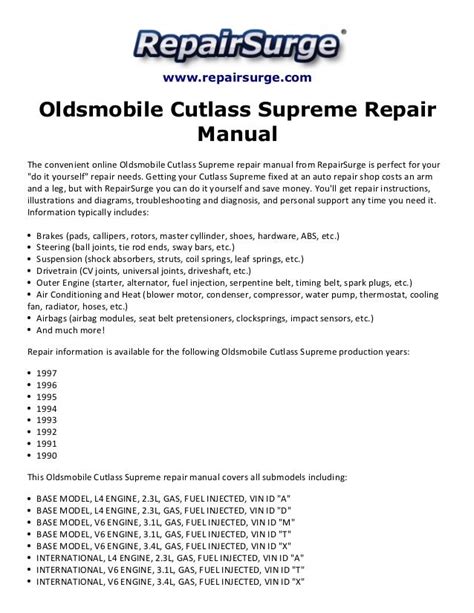 1997 oldsmobile cutlass supreme owners manual. - Panasonic th 50pz77u service manual repair guide.