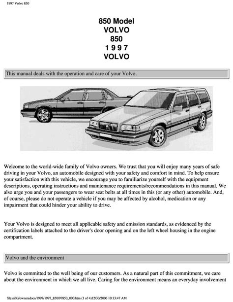 1997 volvo 850 owners manual pd. - Free christ embassy foundation school manual.