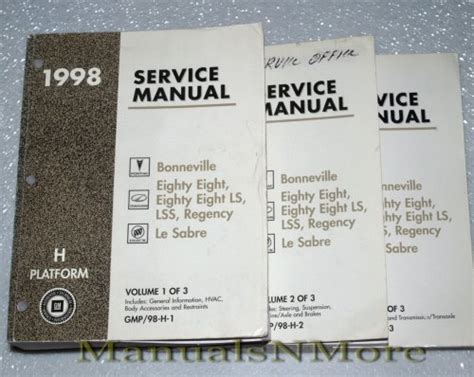 Read 1997 Service Manual Pontiac Bonneville Oldsmobile Eighty Eight Eighty Eight Ls Lss Regency And Buick Le Sabre H Platform 2 Vol Set 