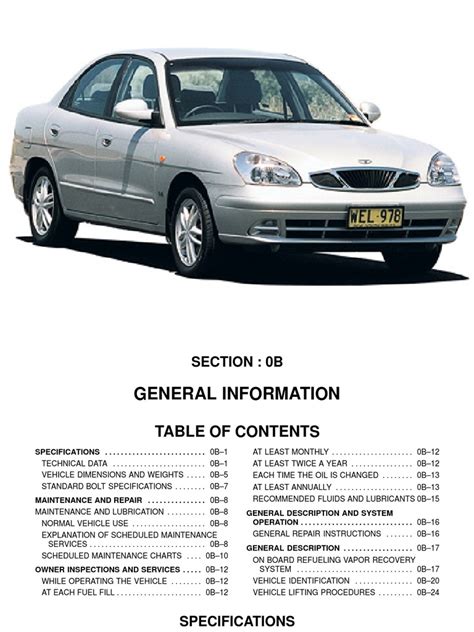 1998 2001 daewoo nubira service manual. - 1999 acura cl camber and alignment kit manual.