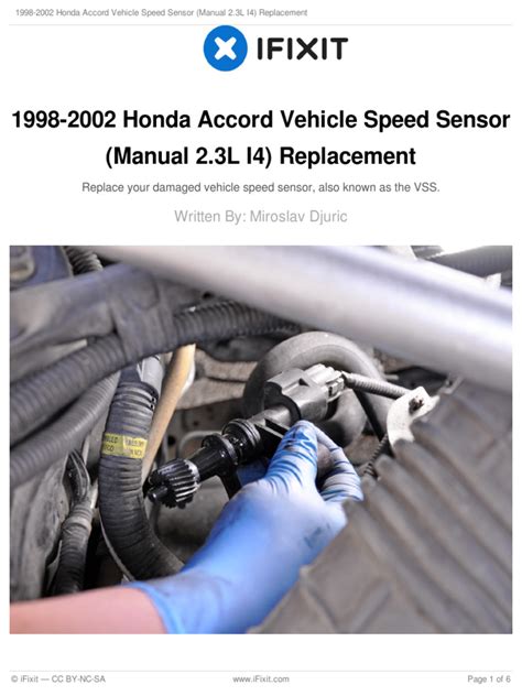 1998 2002 honda accord vehicle speed sensor manual 23l i4. - Intex saltwater system manual above ground pools.