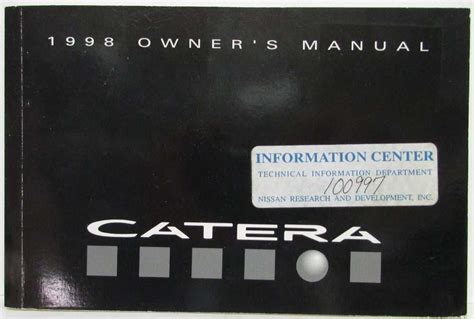 1998 cadillac catera owners manual manuals. - De todos modos iba a suceder.