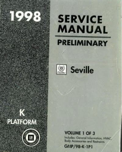 1998 seville service and repair manual. - New jersey medicaid provider procedures manual.