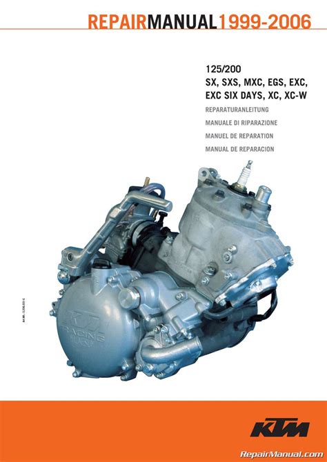 1999 2003 ktm 125 200 manuale di riparazione del motore. - Manual de servicio excavadora volvo ec.