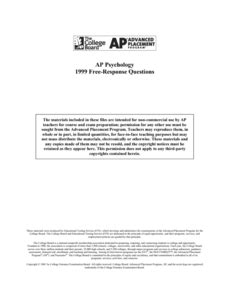 1999 Ap Psychology Test Answers