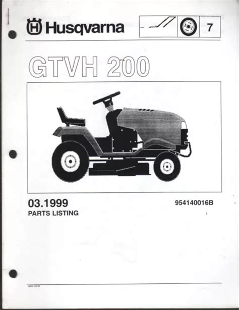 1999 husqvarna gth 200 riding lawn garden tractor mower parts manual 954140046d. - Manual de conducta y terapeutica cardiovascular spanish edition.