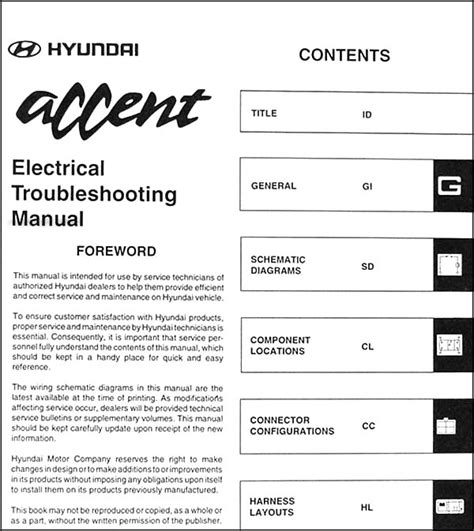 1999 hyundai accent electrical trouble shooting manual pd. - Woordenboek op de gedichten van g. az. bredero.