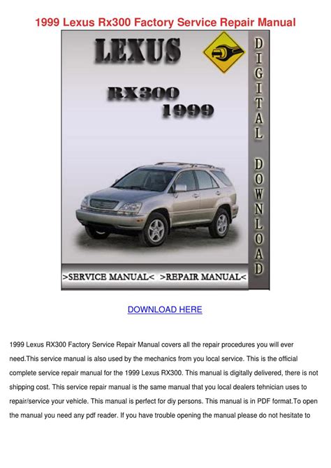 1999 lexus rx300 factory service repair manual. - Calypso 5 2 cmm software manual.