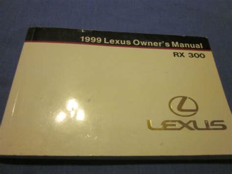 Read 1999 Lexus Rx300 Owners Manual Download Hoddys 