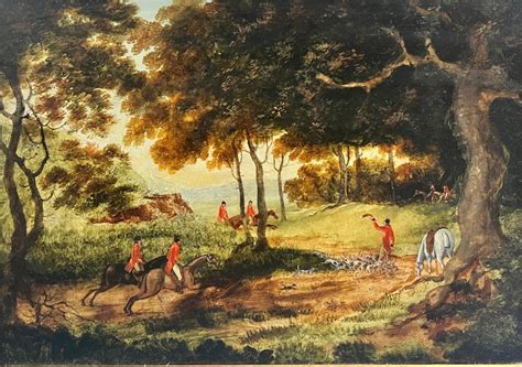 19th Century English School - 1850’s English Fox Hunting Scene Pack …