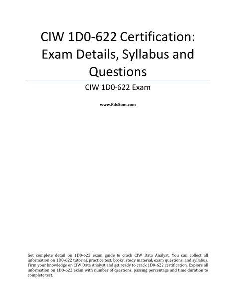 1D0-622 Exam