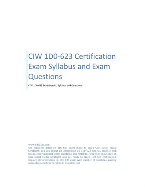 1D0-623 Exam